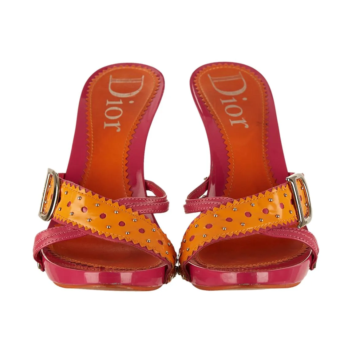 Dior Pink Studded Logo Heels