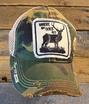Distressed Hat - Where My Does At