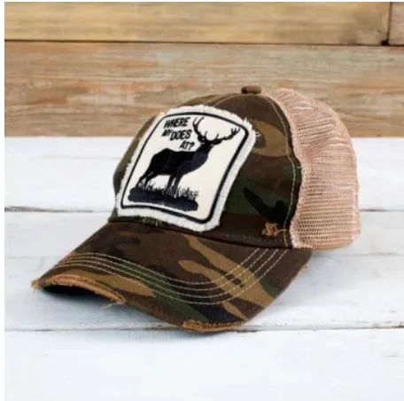 Distressed Hat - Where My Does At