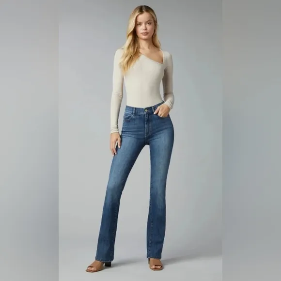 DL1961 Denim Bridget Boot Denim Jean Size 29 High Rise Crop Medium Wash