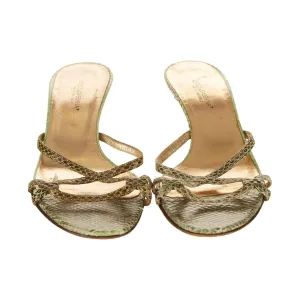 Dolce & Gabbana Green Snakeskin Kitten Heels