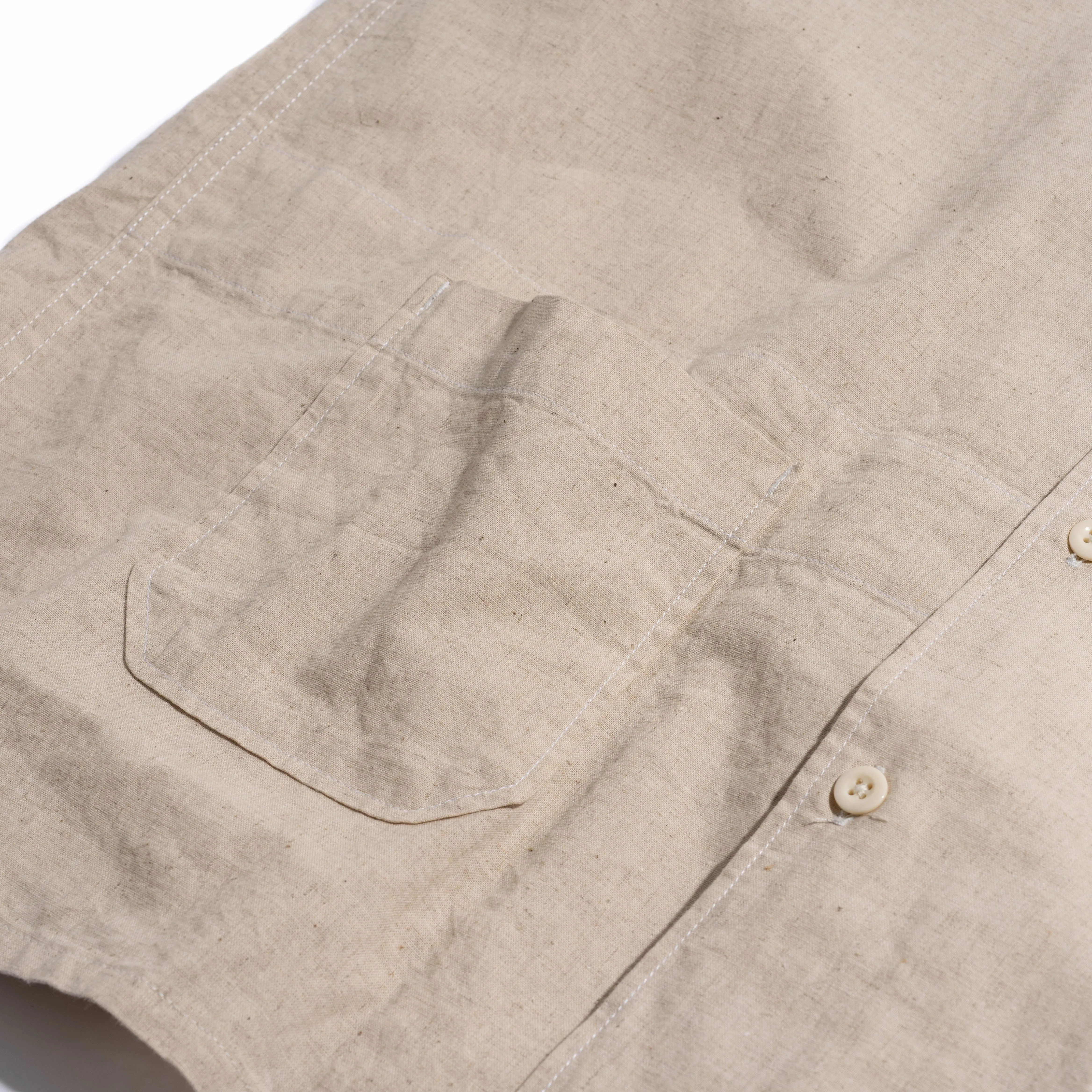 EG CL Sheeting Camp Shirt Natural 25S1A004