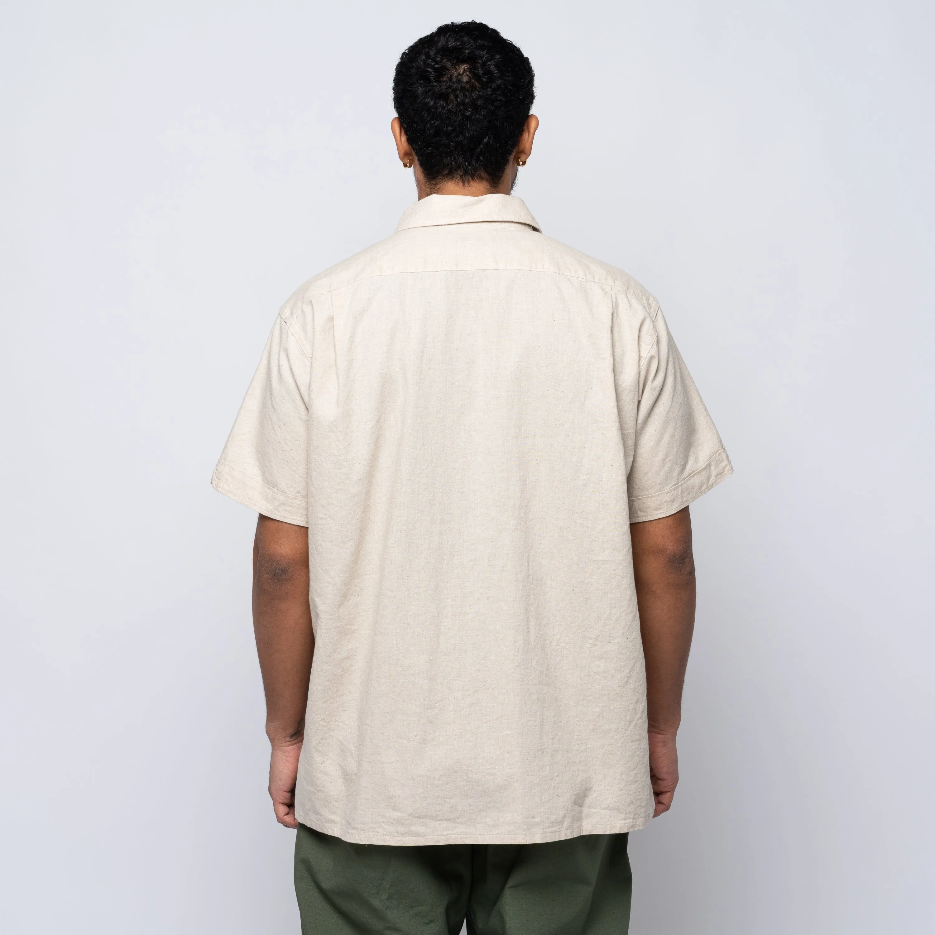 EG CL Sheeting Camp Shirt Natural 25S1A004