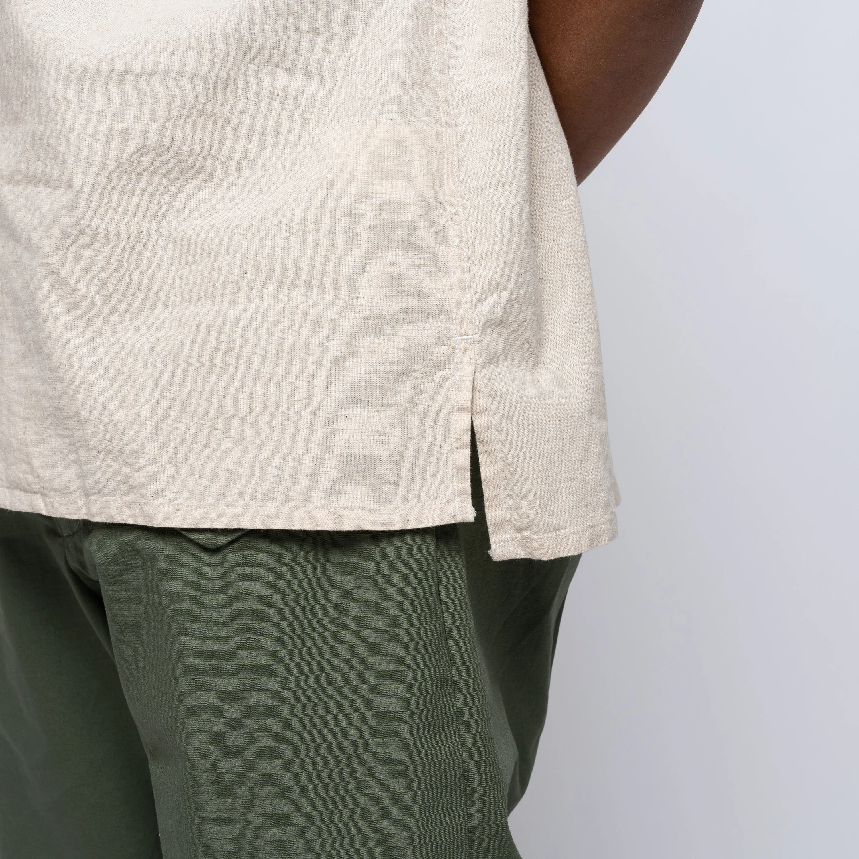 EG CL Sheeting Camp Shirt Natural 25S1A004