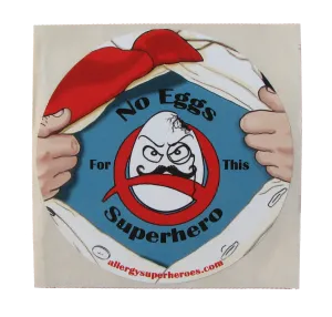 Egg Allergy Superhero Boy Sticker