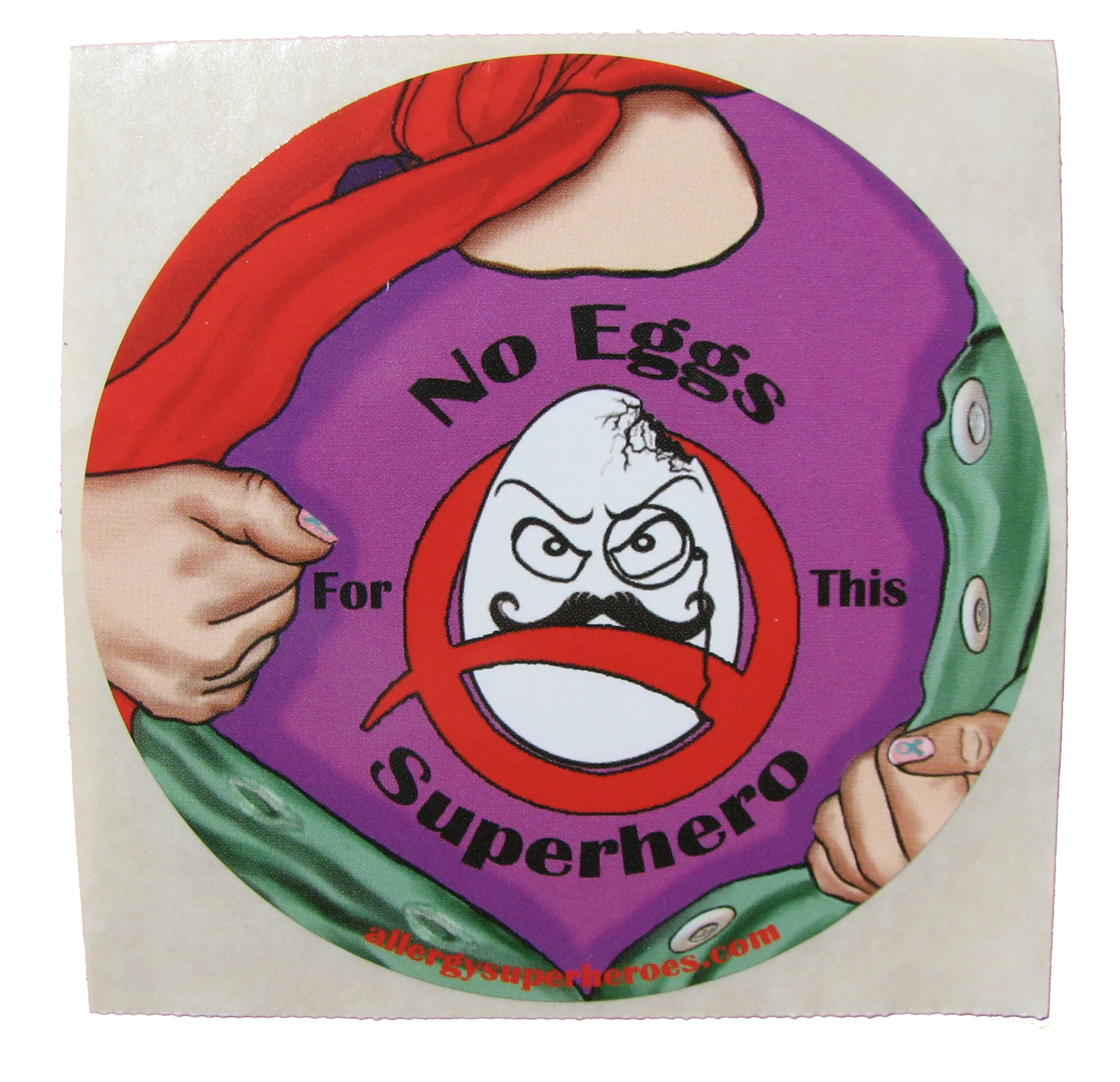 Egg Allergy Superhero Girl Sticker