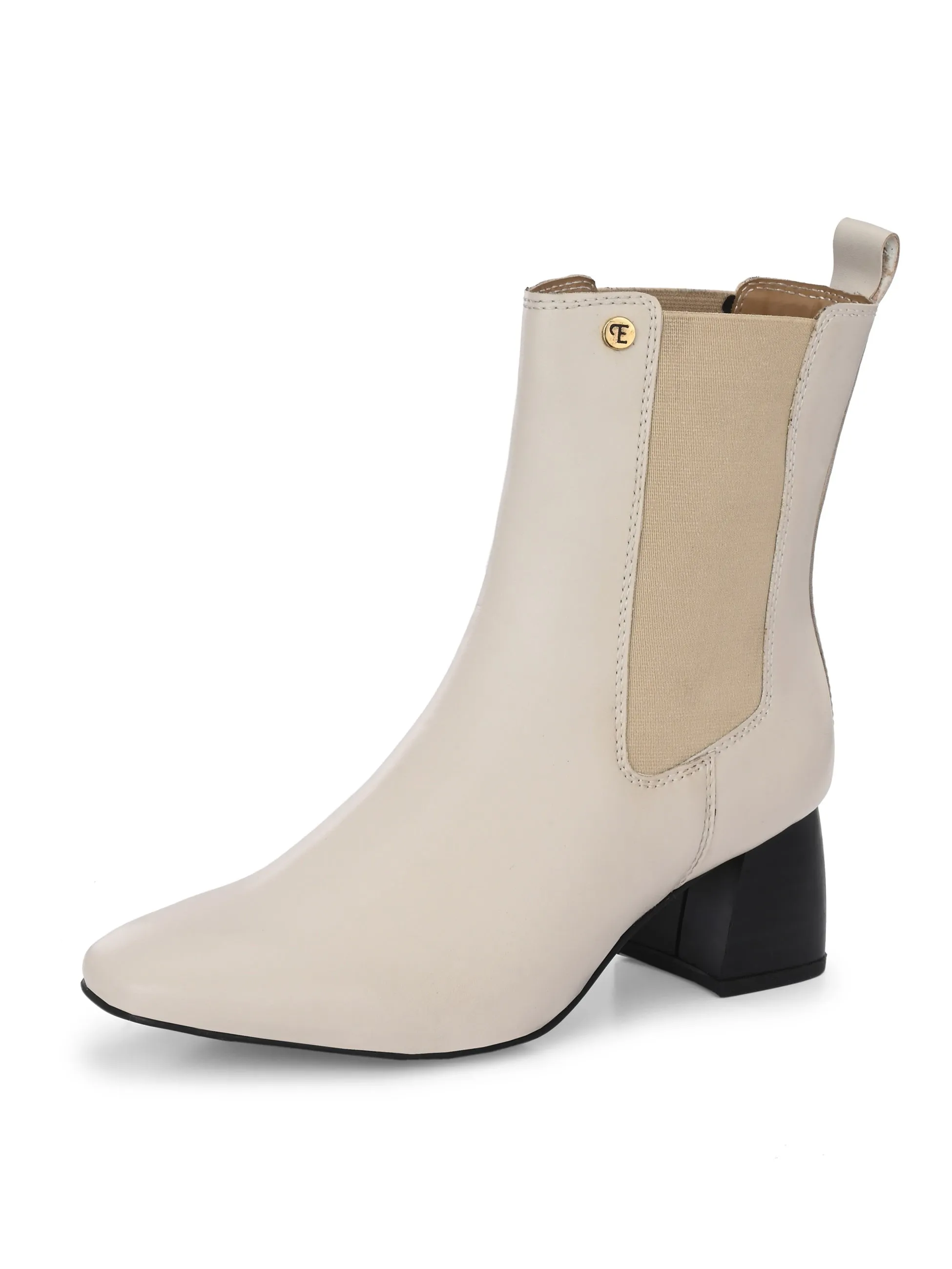 EL PASO Women Black Faux Leather Casual Chelsea Boots