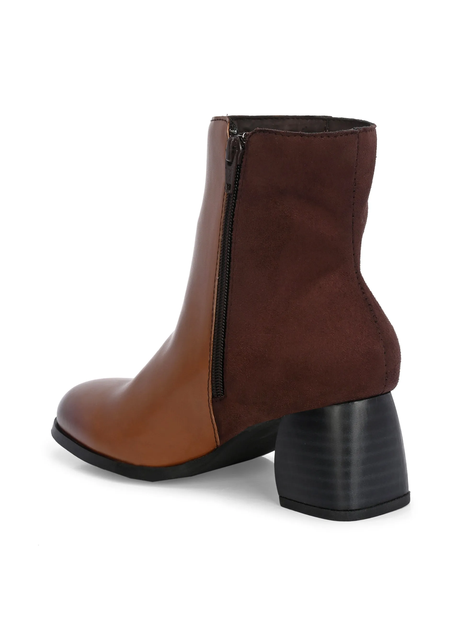 EL PASO Women Black Faux Leather Casual Chelsea Boots