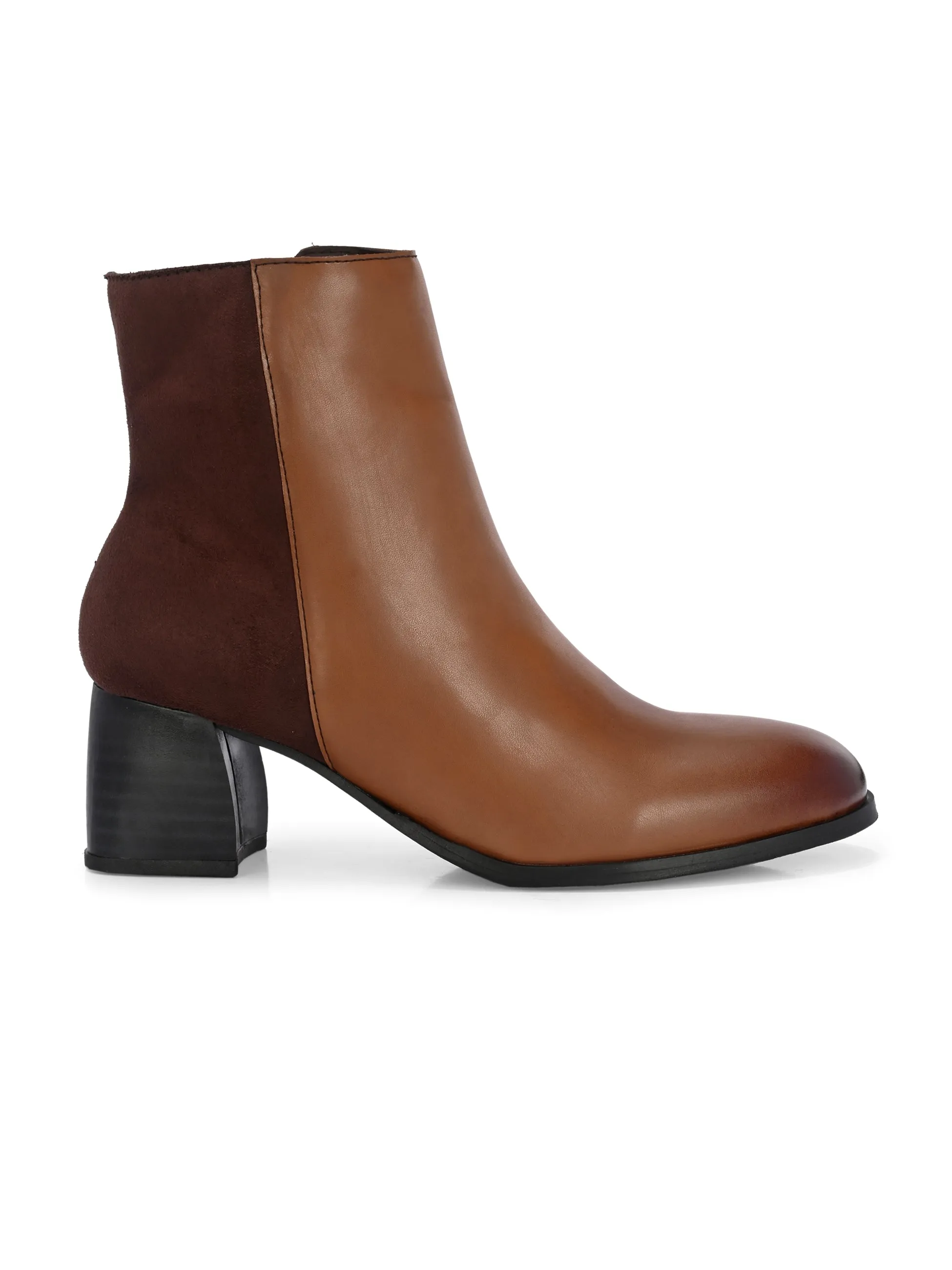 EL PASO Women Black Faux Leather Casual Chelsea Boots