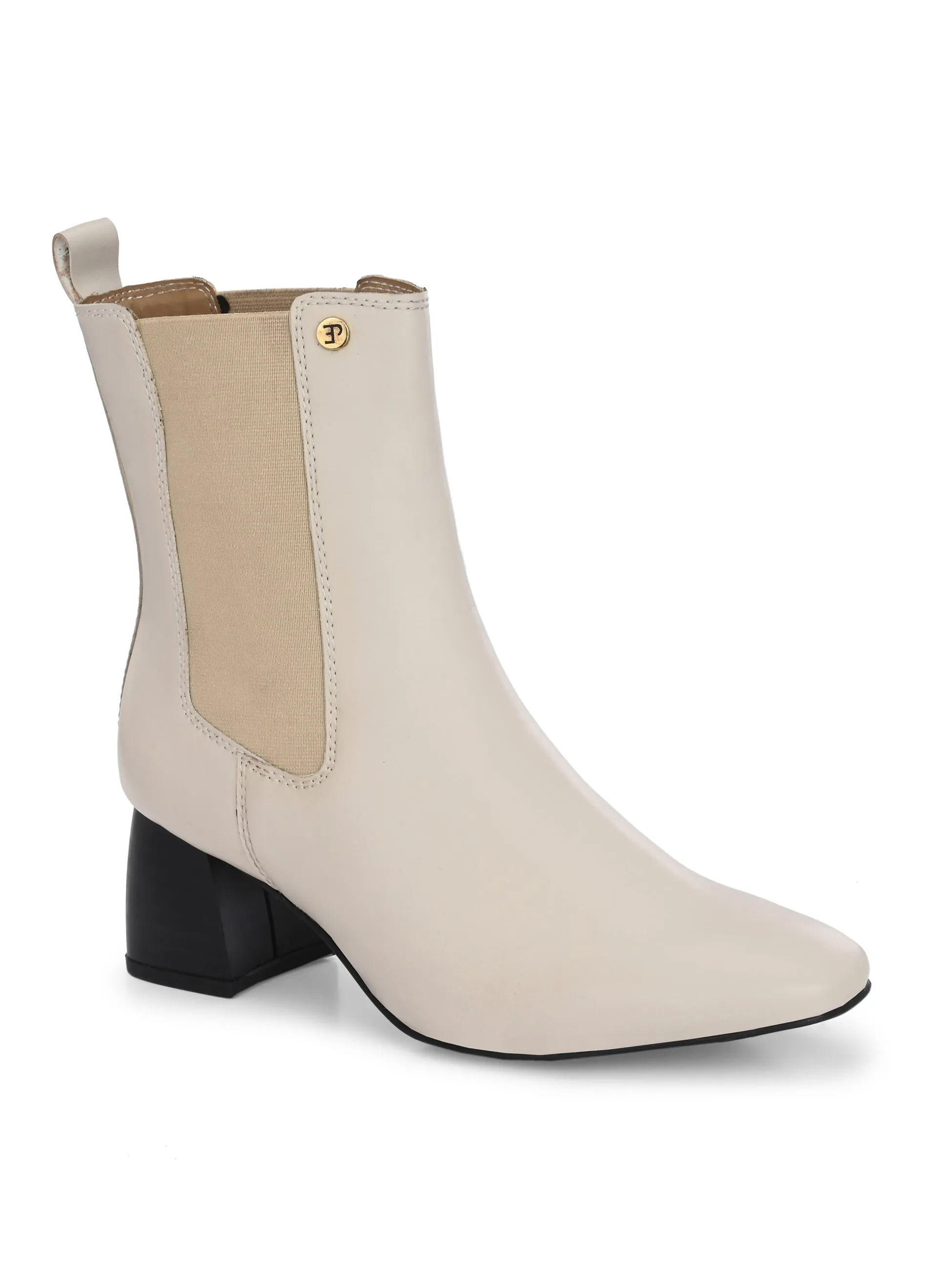 EL PASO Women Black Faux Leather Casual Chelsea Boots