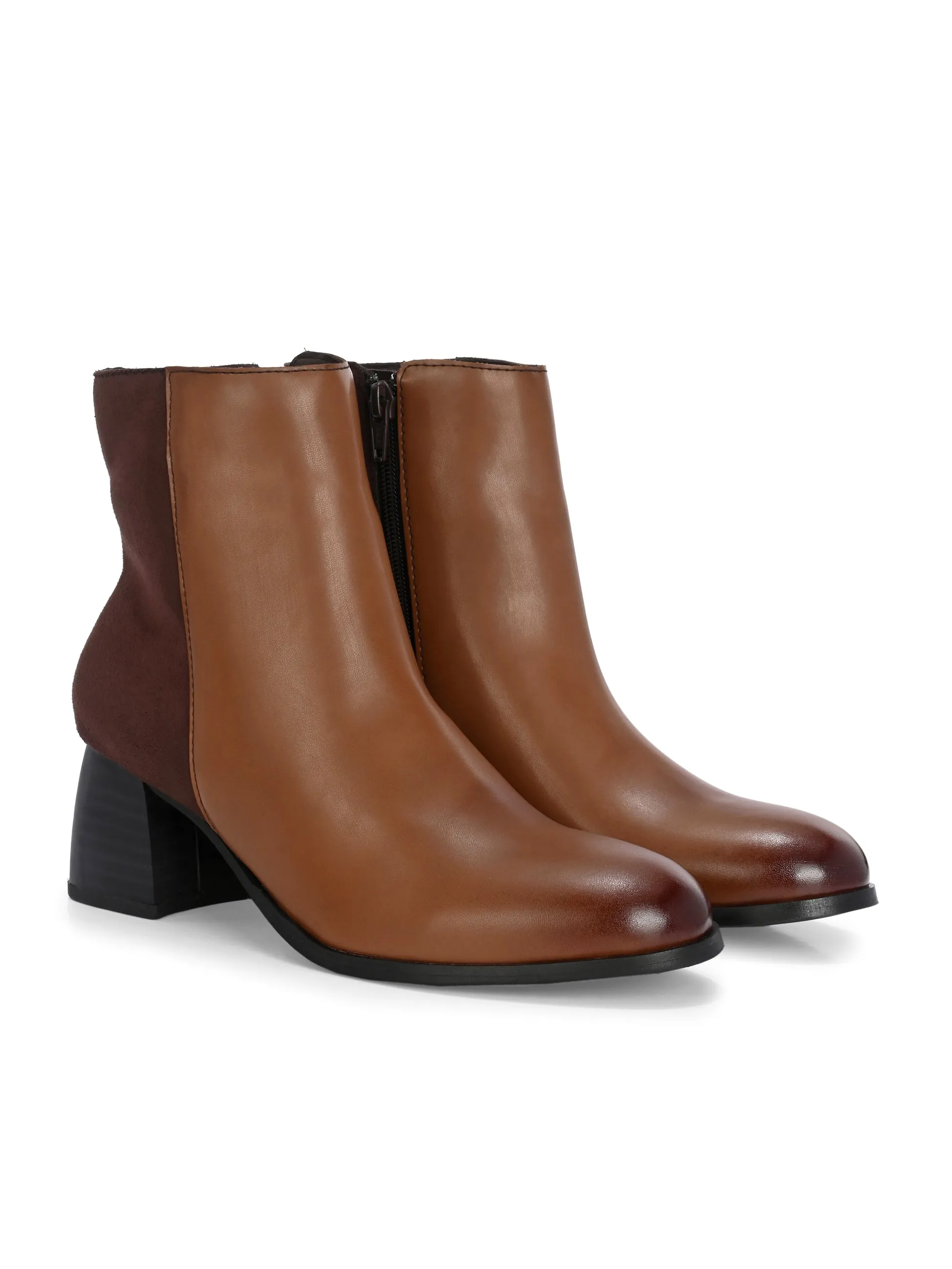 EL PASO Women Black Faux Leather Casual Chelsea Boots