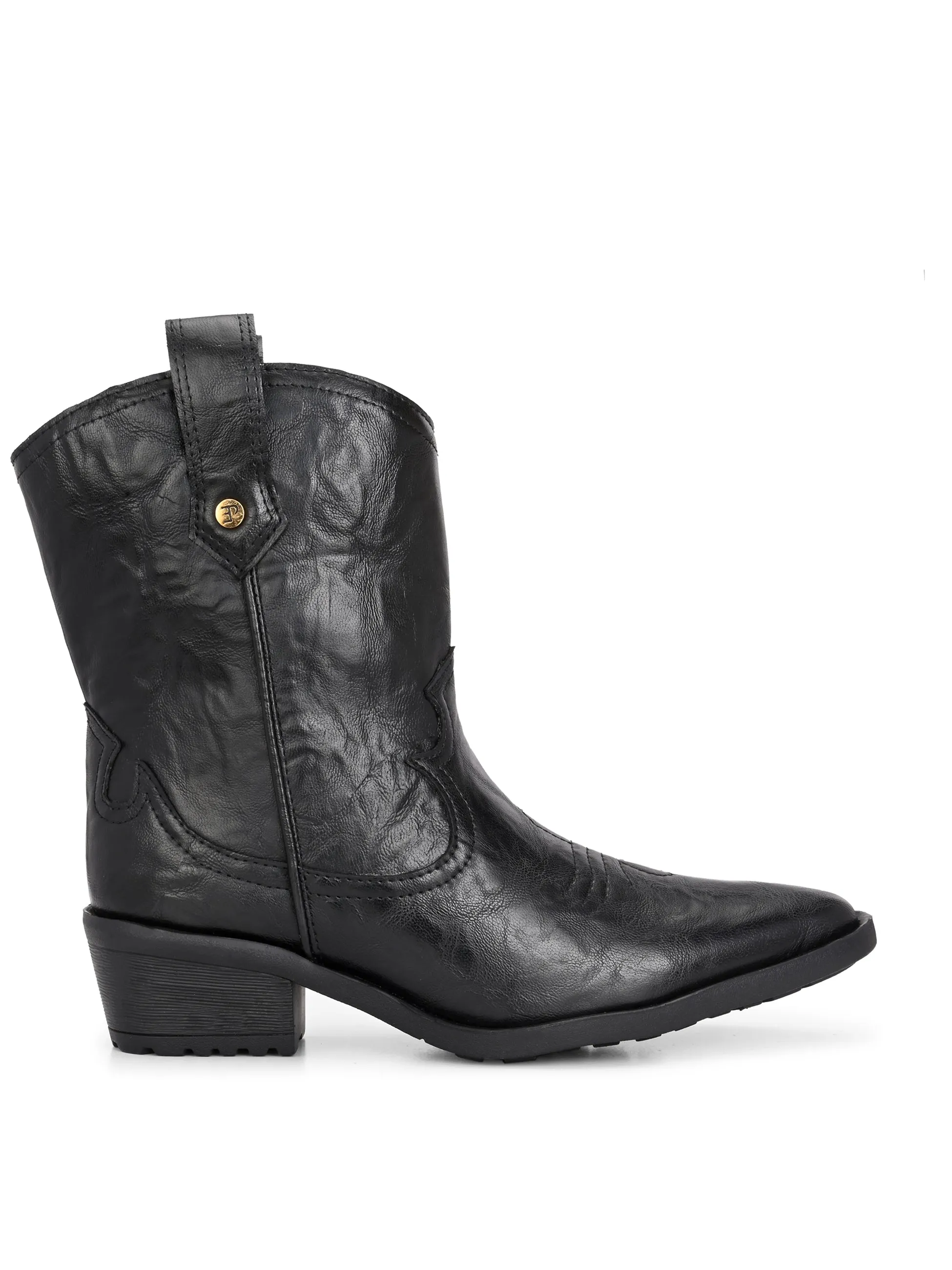 EL PASO Women Faux Leather Casual Slip On Cowboy Boots