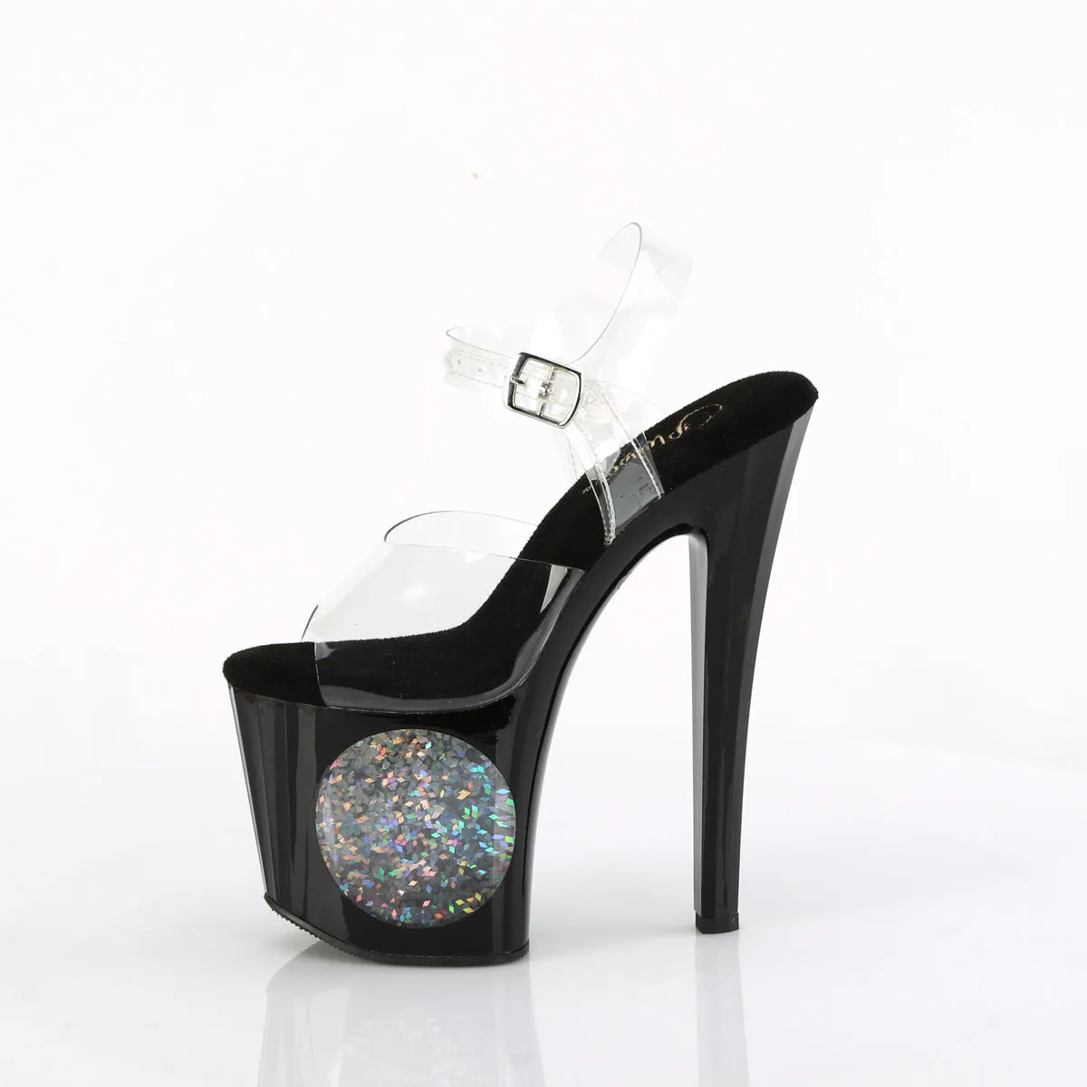 ENCHANT-708LT-CIRCLE  Clear/Black-Silver Glitter