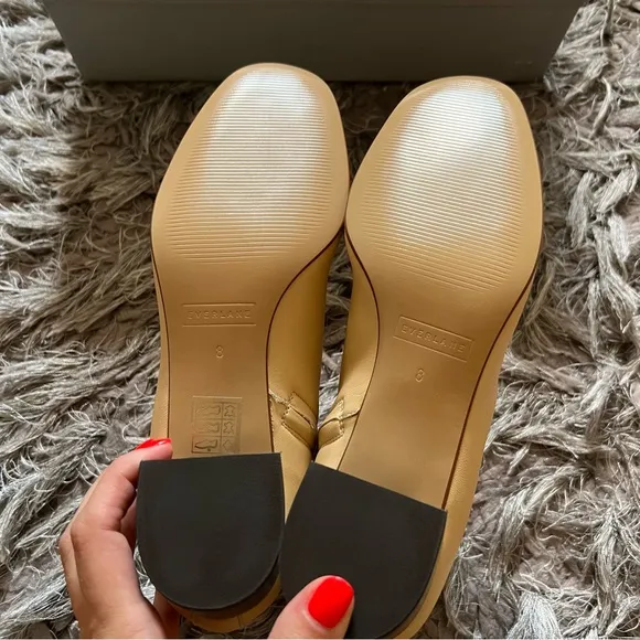 Everlane Italian Leather The Day Boot Ecru cream size 8