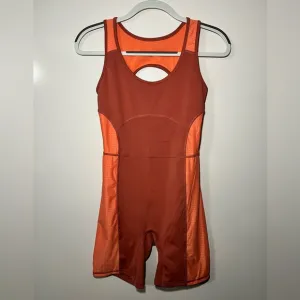 Fabletics Motion365 Open Back 7''One piece , Sz S, Terracotta/St. Tropez Coral
