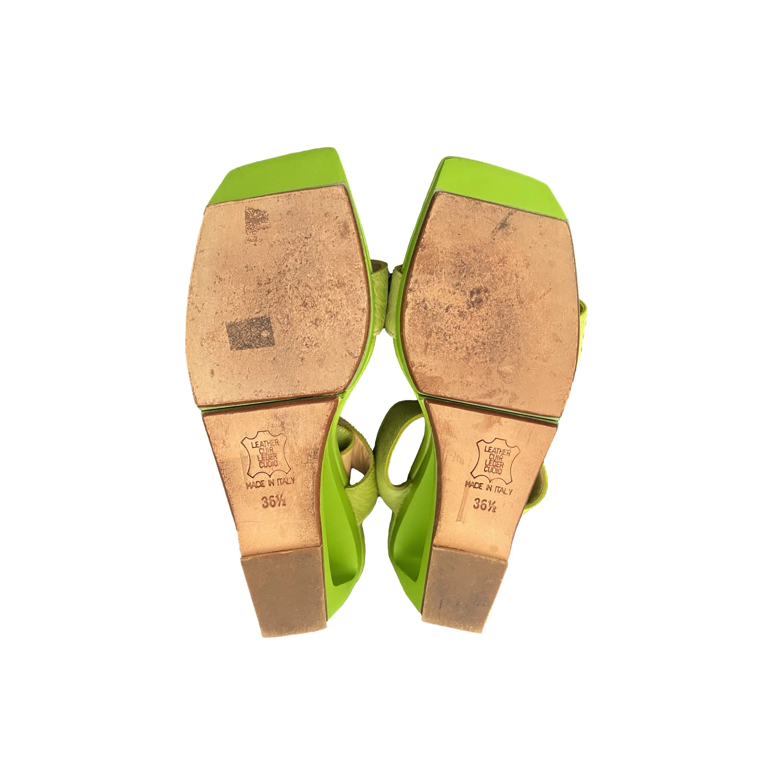 Fendi Lime Green Calf Hair Heels