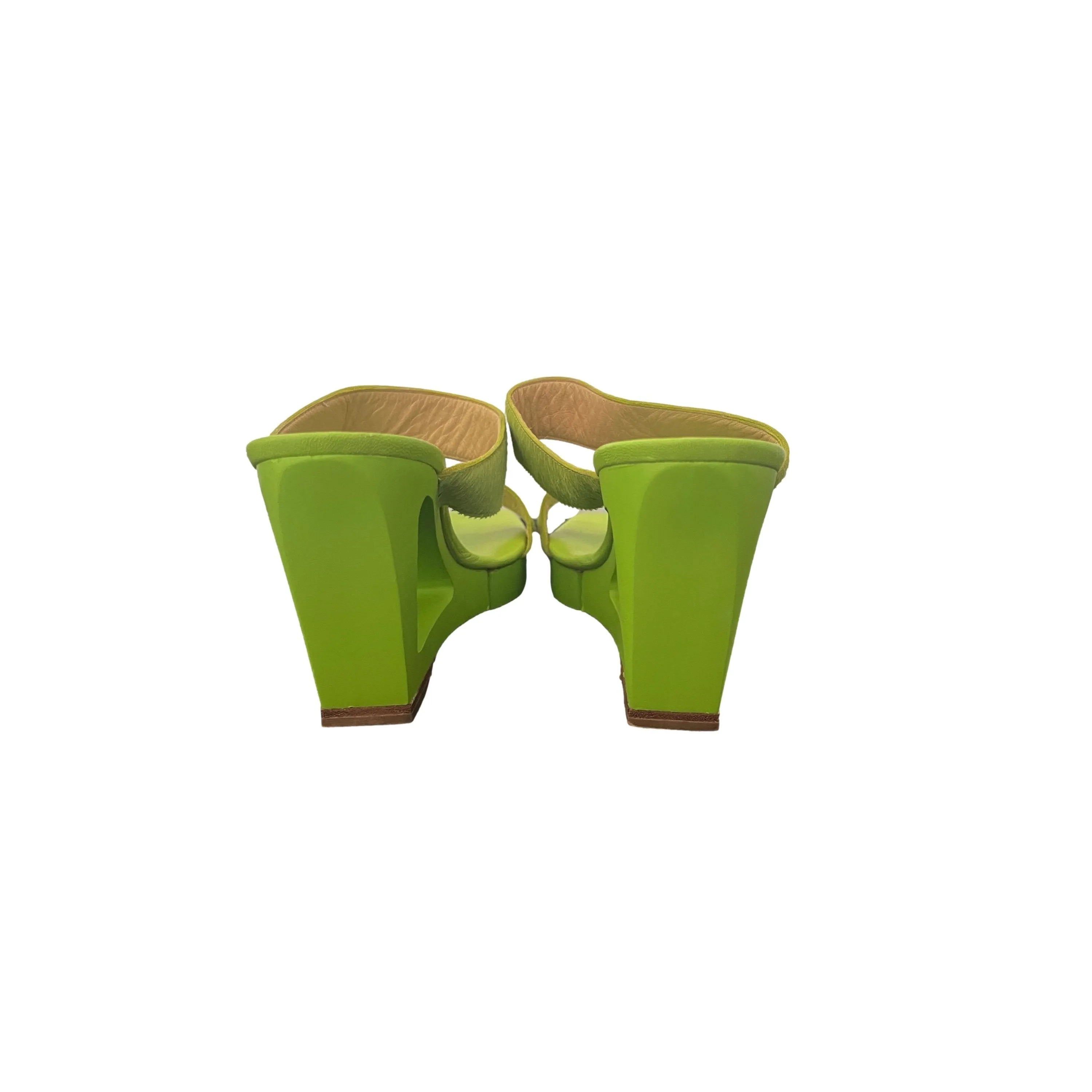 Fendi Lime Green Calf Hair Heels