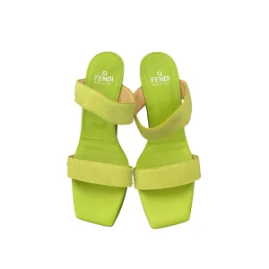 Fendi Lime Green Calf Hair Heels