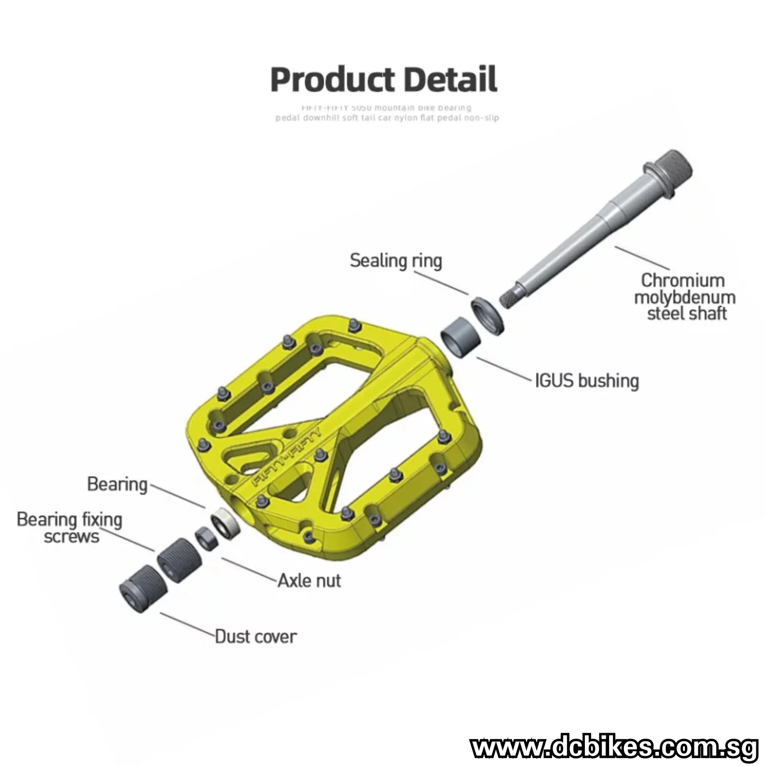 Fifty-Fifty Nylon Composite MTB Pedals MTB XC DH FR HT
