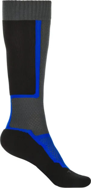 Fly Racing 2021 MX Thin Youth Socks ~ 350-0513Y; Black/Grey/Blue, Size Youth (BGB1Y)