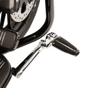 Frame Mounted Adjustable Highway Peg Mounts, Long, Chrome