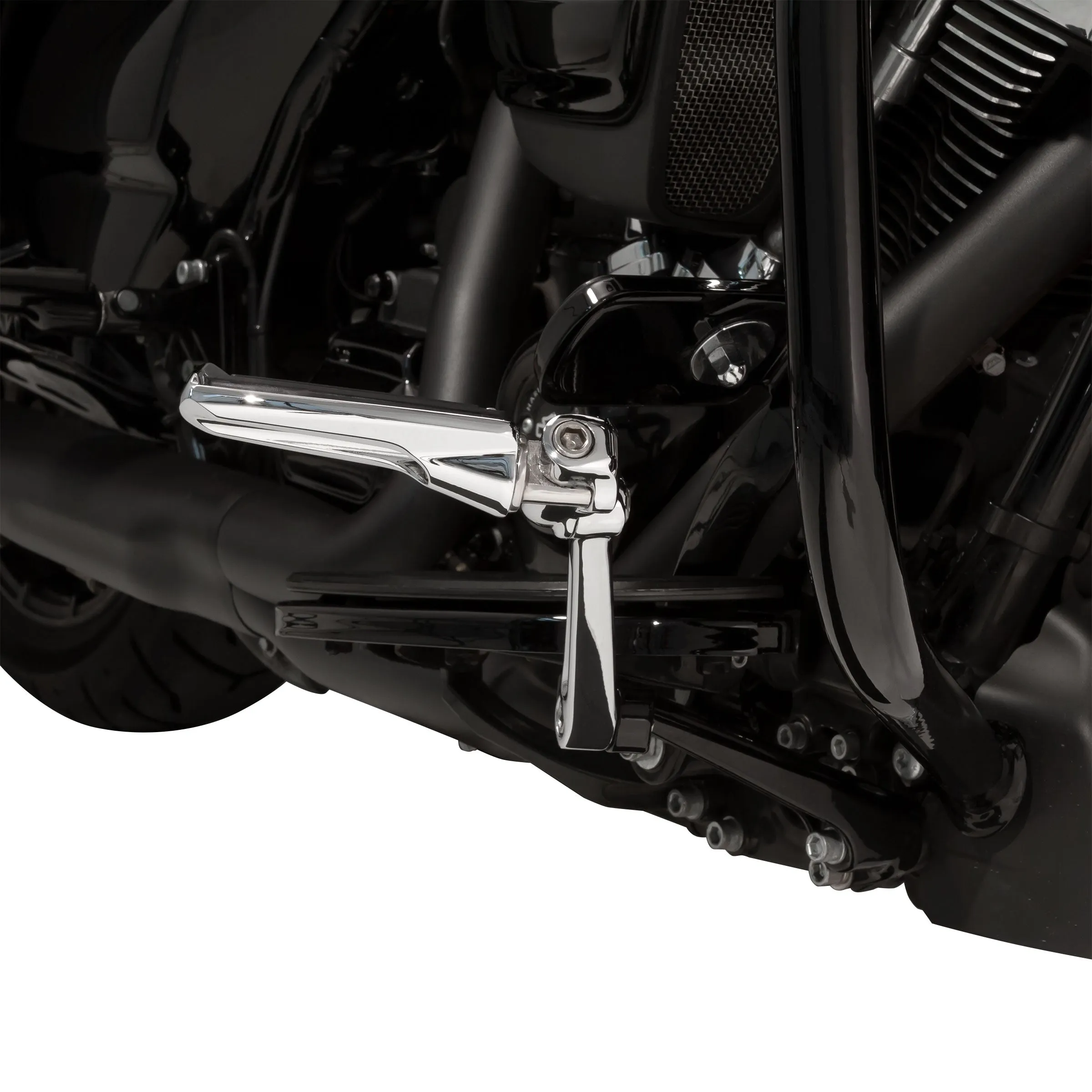Frame Mounted Adjustable Highway Peg Mounts, Long, Chrome