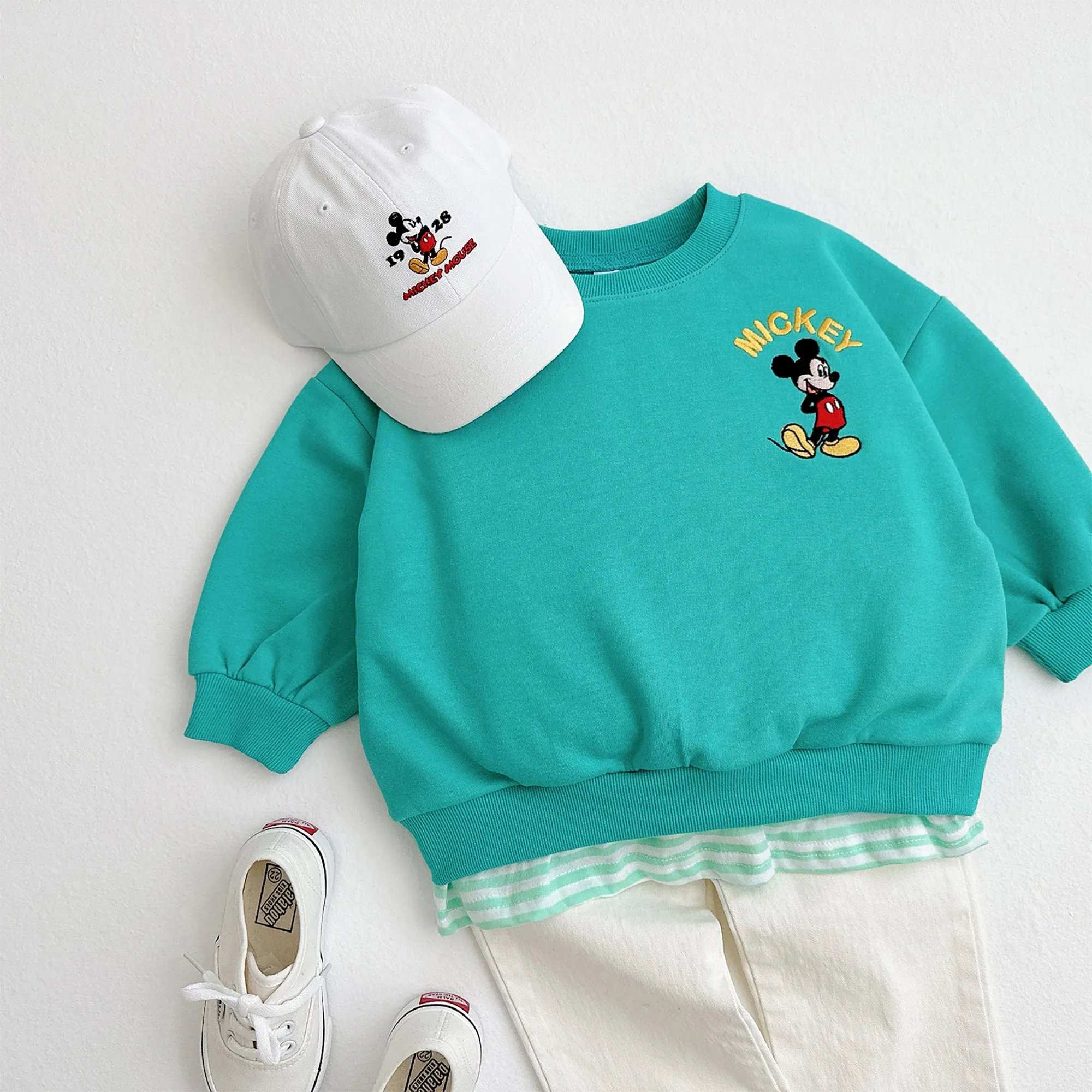 Friends Embroidered Sweat Set - Turq