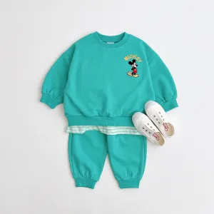 Friends Embroidered Sweat Set - Turq
