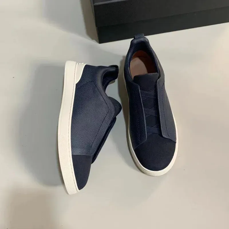 From The Factory Top Layer Cow Leather Breathable Summer Casual Shoes Luxury Deer Skin Board Versatile New Men's Shoes