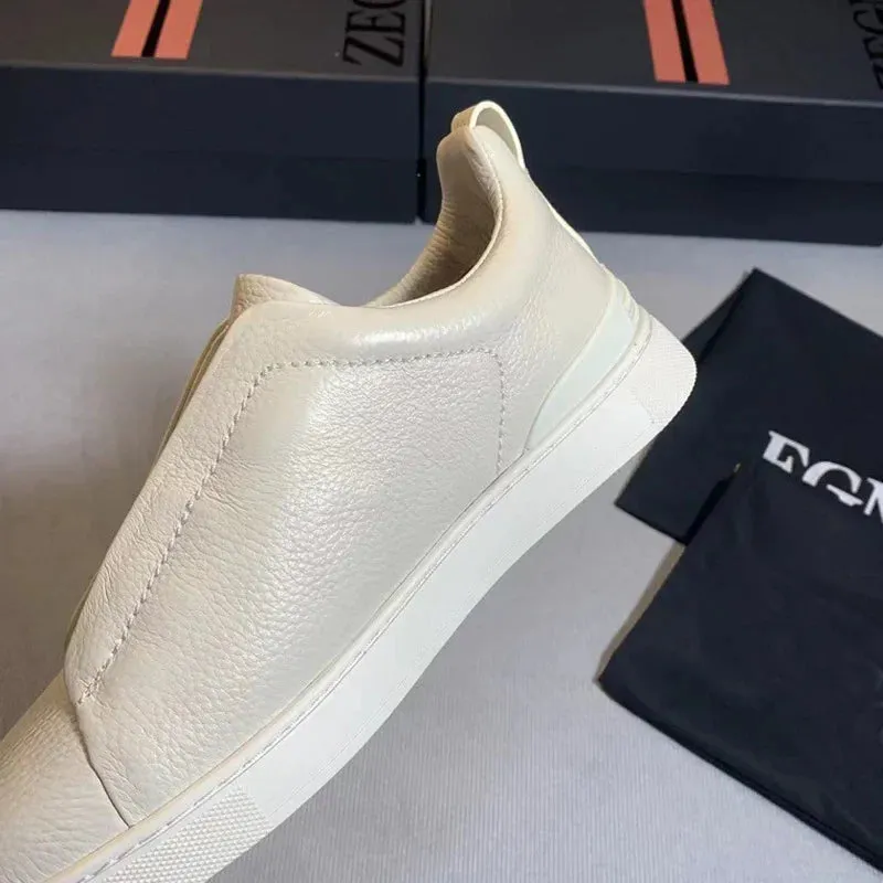 From The Factory Top Layer Cow Leather Breathable Summer Casual Shoes Luxury Deer Skin Board Versatile New Men's Shoes