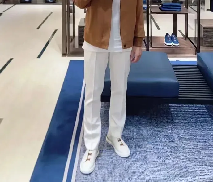 From The Factory Top Layer Cow Leather Breathable Summer Casual Shoes Luxury Deer Skin Board Versatile New Men's Shoes