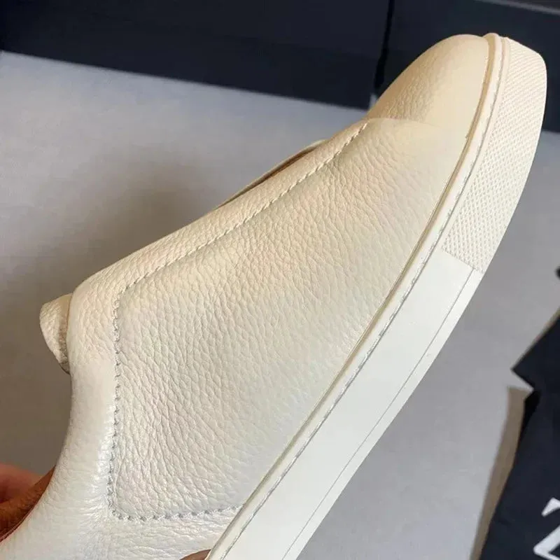 From The Factory Top Layer Cow Leather Breathable Summer Casual Shoes Luxury Deer Skin Board Versatile New Men's Shoes
