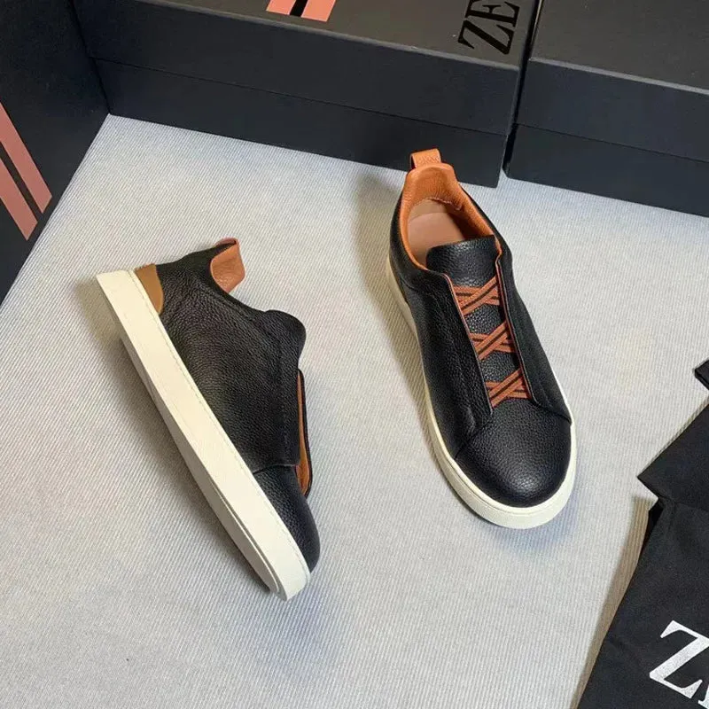 From The Factory Top Layer Cow Leather Breathable Summer Casual Shoes Luxury Deer Skin Board Versatile New Men's Shoes