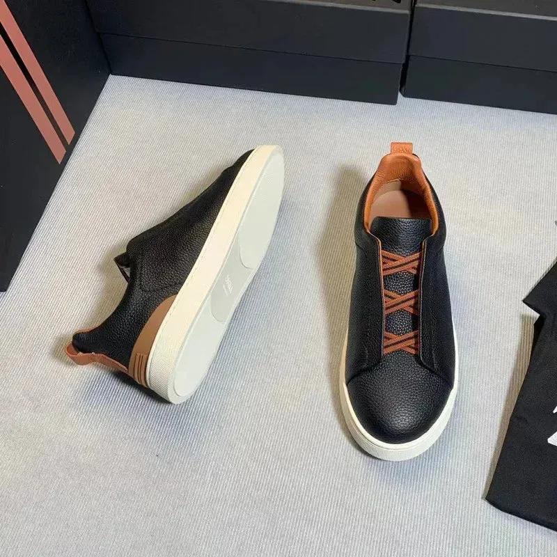 From The Factory Top Layer Cow Leather Breathable Summer Casual Shoes Luxury Deer Skin Board Versatile New Men's Shoes