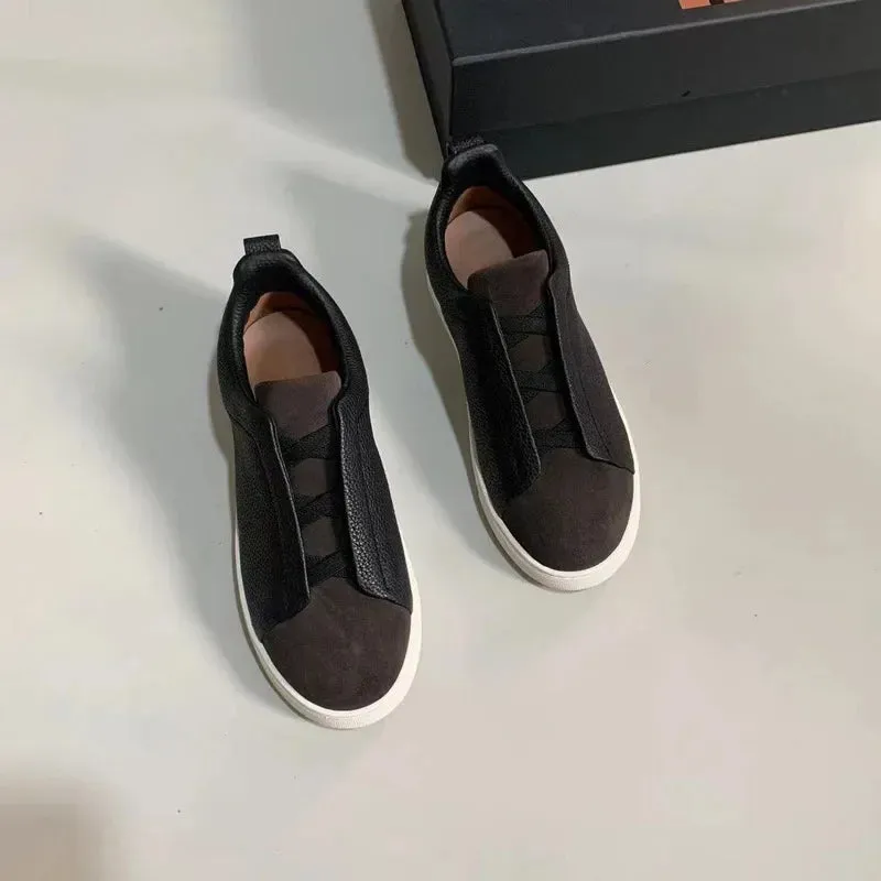 From The Factory Top Layer Cow Leather Breathable Summer Casual Shoes Luxury Deer Skin Board Versatile New Men's Shoes