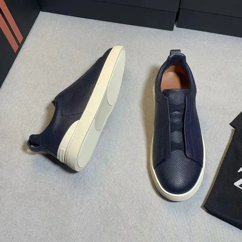 From The Factory Top Layer Cow Leather Breathable Summer Casual Shoes Luxury Deer Skin Board Versatile New Men's Shoes