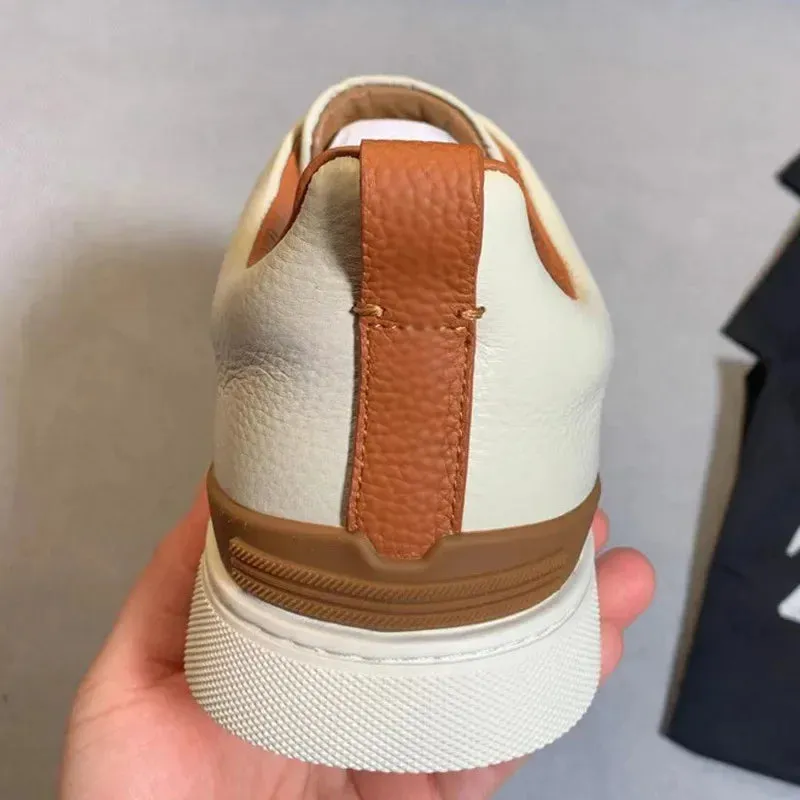 From The Factory Top Layer Cow Leather Breathable Summer Casual Shoes Luxury Deer Skin Board Versatile New Men's Shoes
