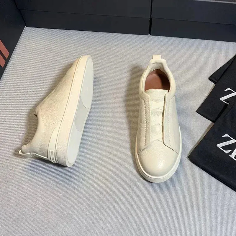 From The Factory Top Layer Cow Leather Breathable Summer Casual Shoes Luxury Deer Skin Board Versatile New Men's Shoes