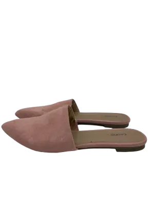 George Pink Faux Suede Slip Ons
