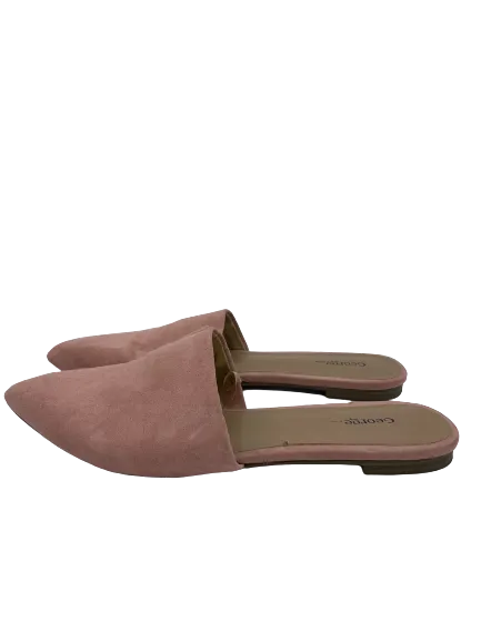 George Pink Faux Suede Slip Ons