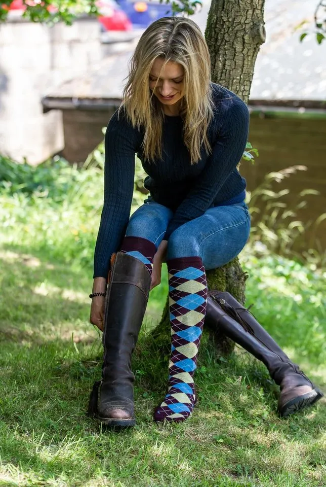 Ginger & Jardine Bamboo Argyle Pattered Socks - Ladies