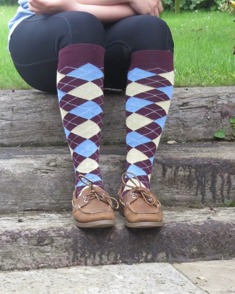 Ginger & Jardine Bamboo Argyle Pattered Socks - Ladies