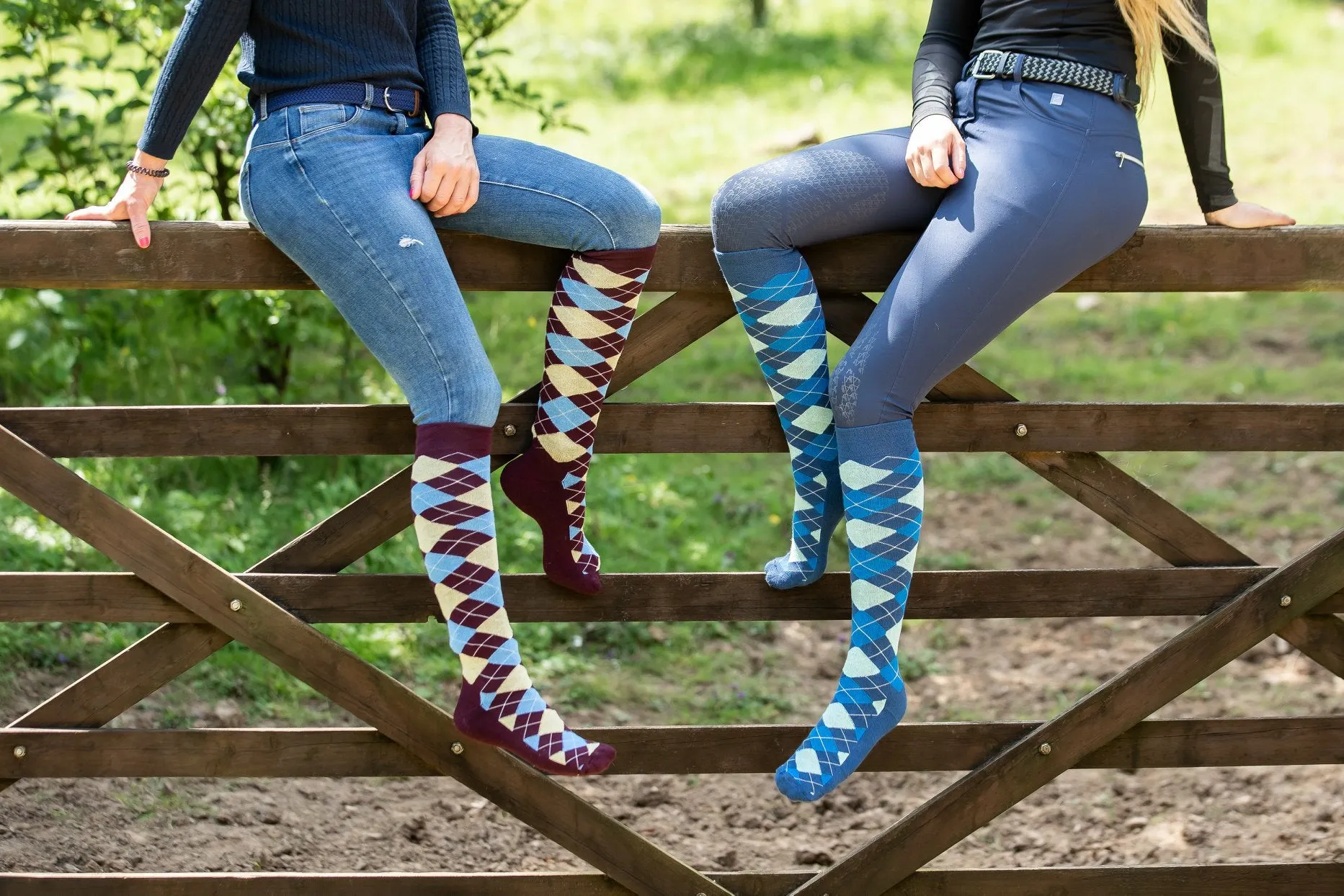 Ginger & Jardine Bamboo Argyle Pattered Socks - Ladies