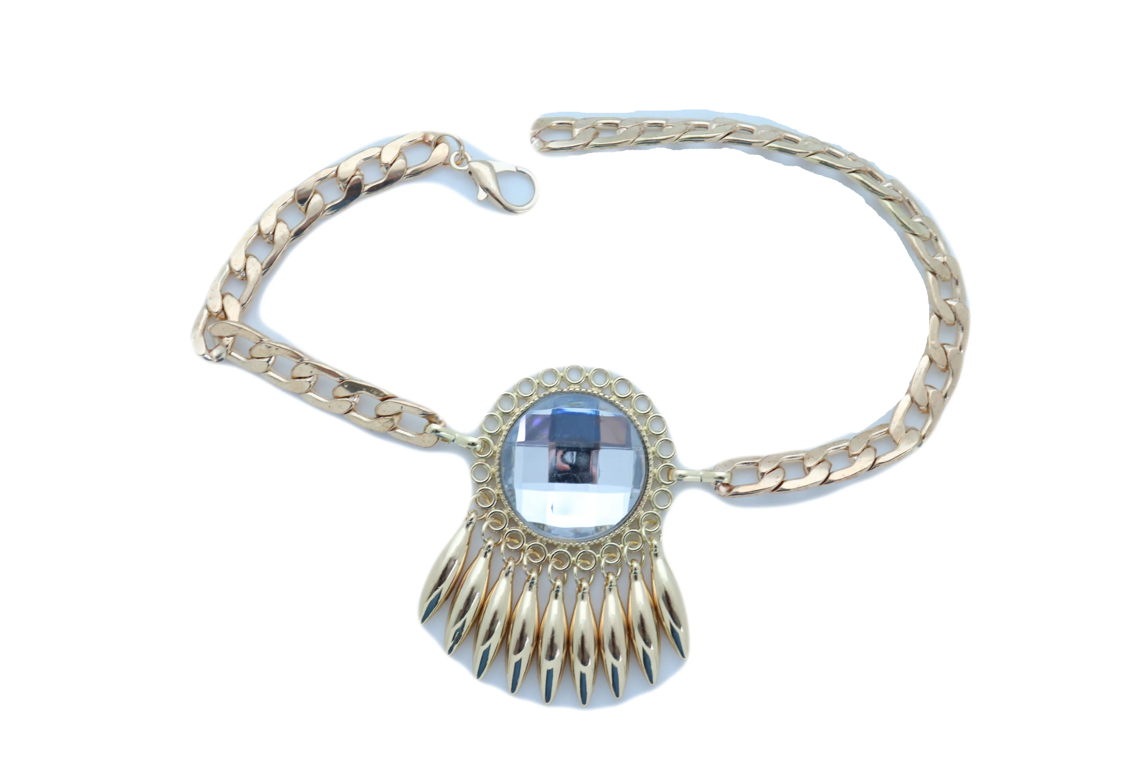 Gold Metal Boot Chain Bracelet Shoe Anklet Bling Sun Flower Shiny Charm