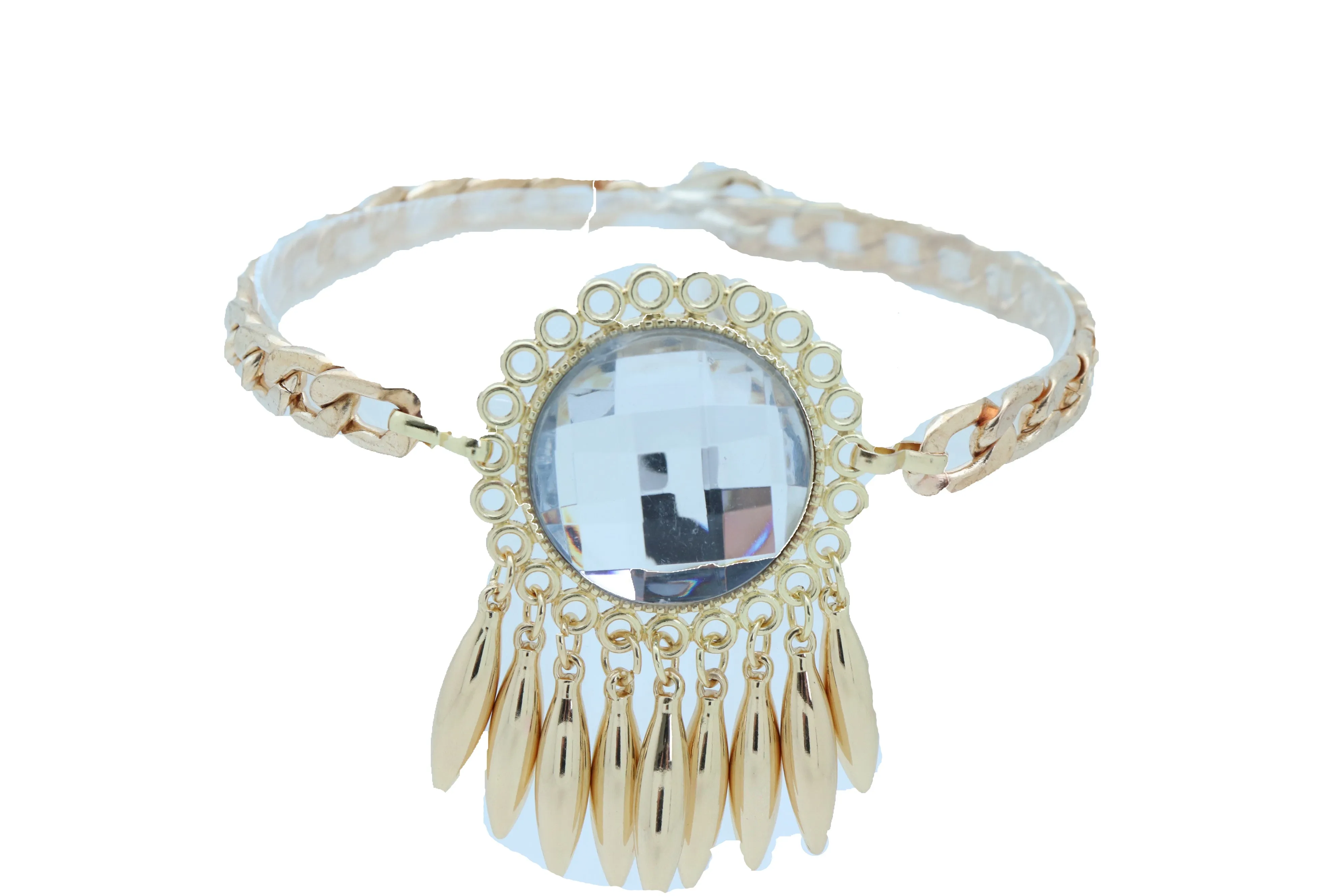 Gold Metal Boot Chain Bracelet Shoe Anklet Bling Sun Flower Shiny Charm