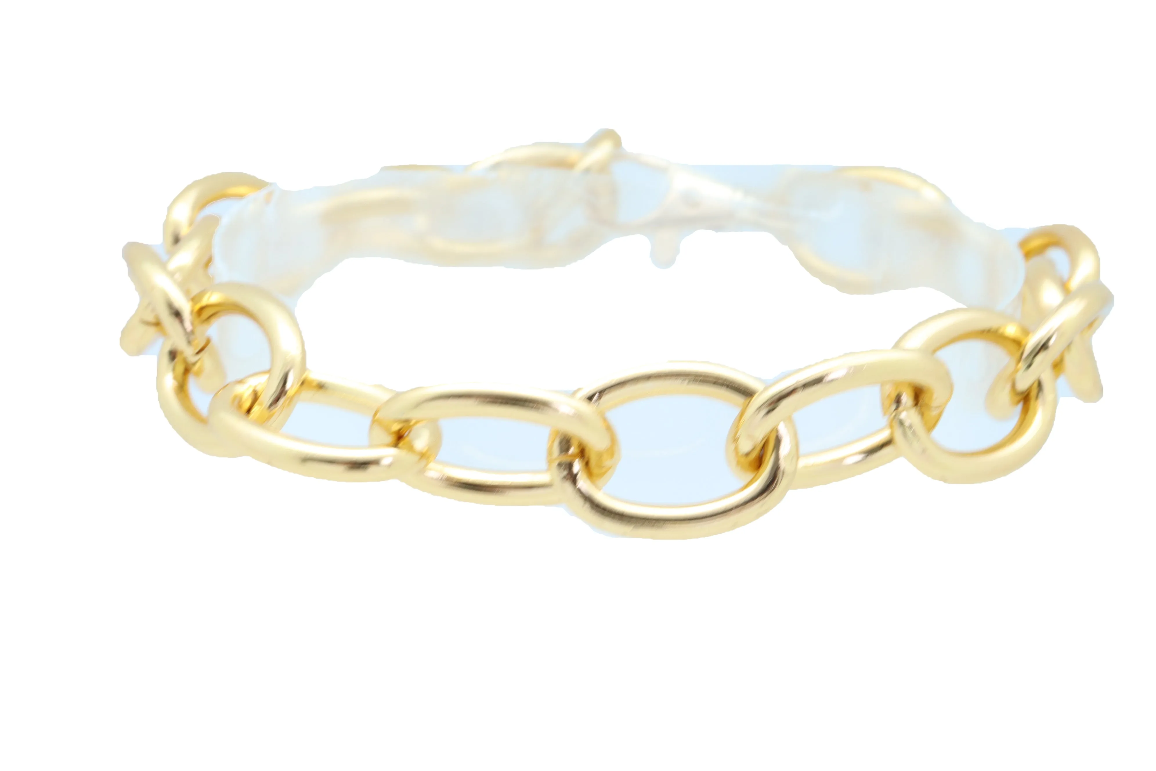 Gold Metal Chunky Chain Thick Links Boot Bracelet Shoe Band Anklet Strap