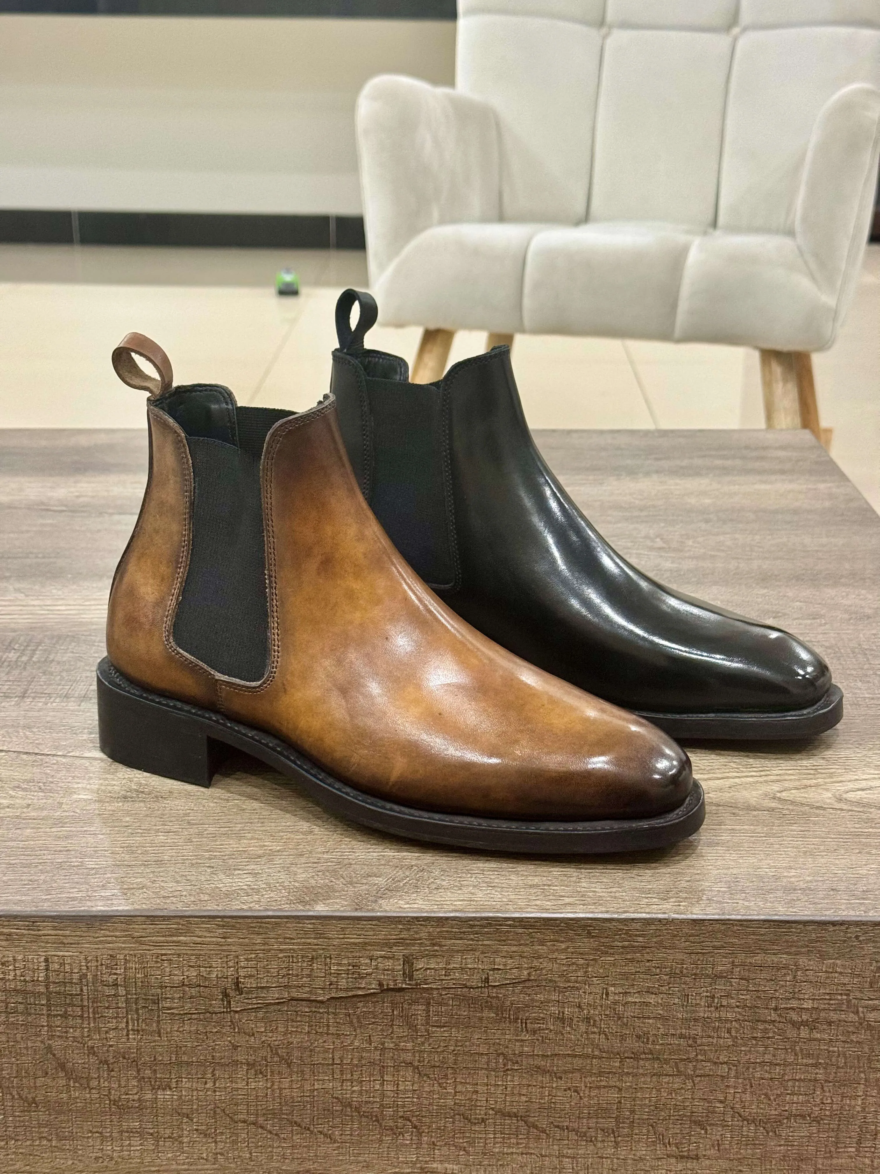 Goodyear welted Chelsea Boot: Fire Patina