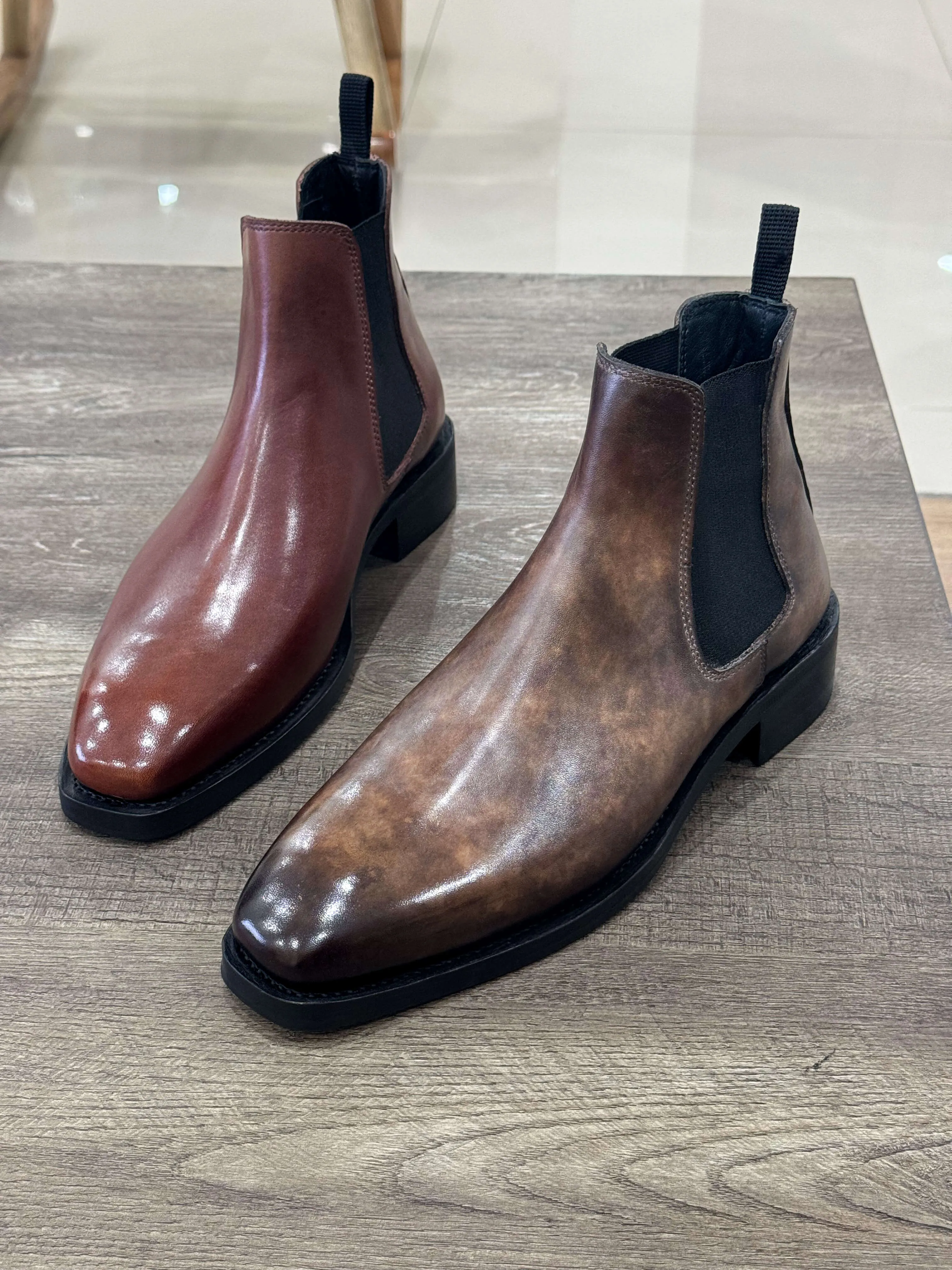 Goodyear welted Chelsea Boot: Fire Patina