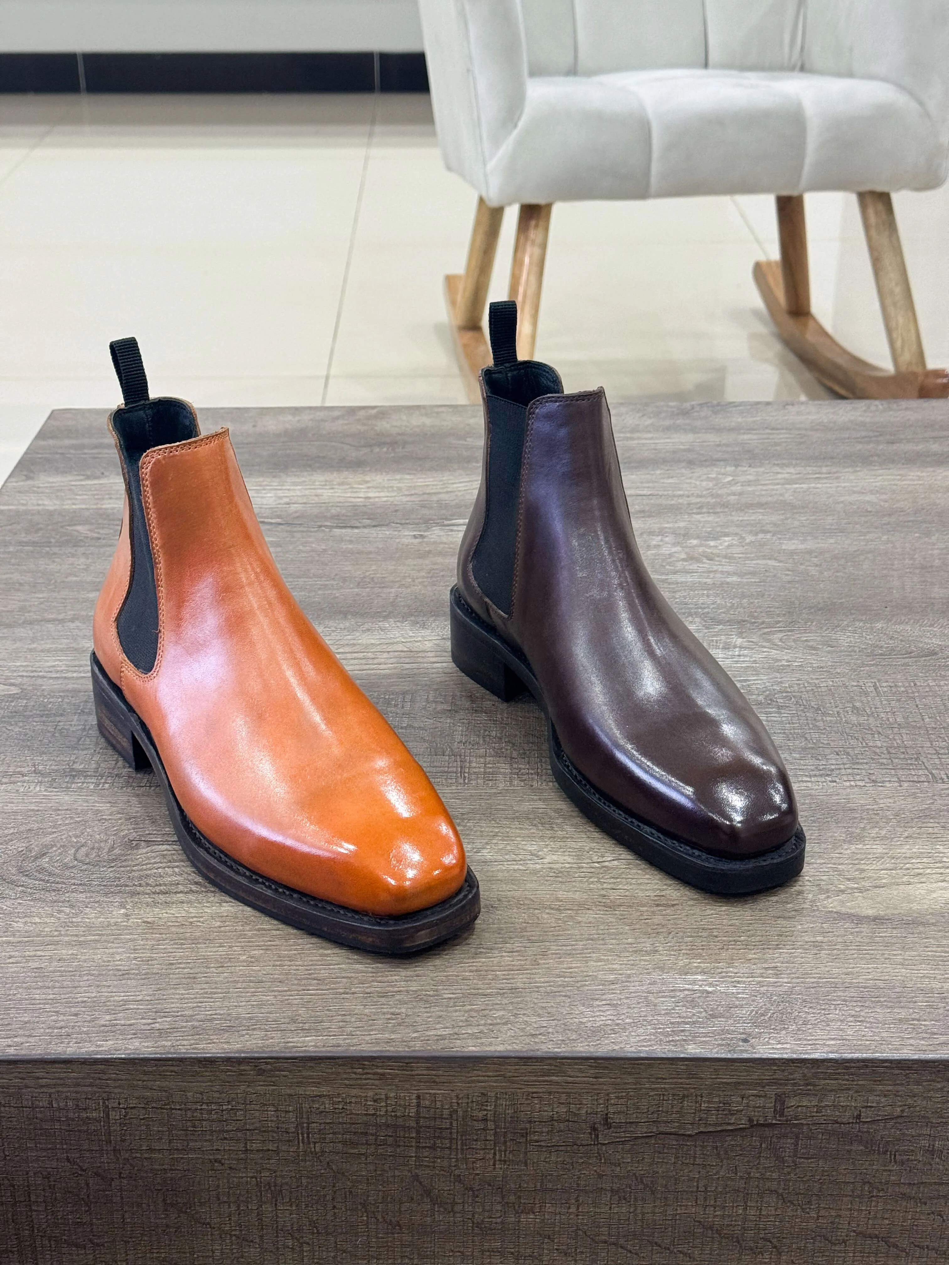 Goodyear welted Chelsea Boot: Fire Patina