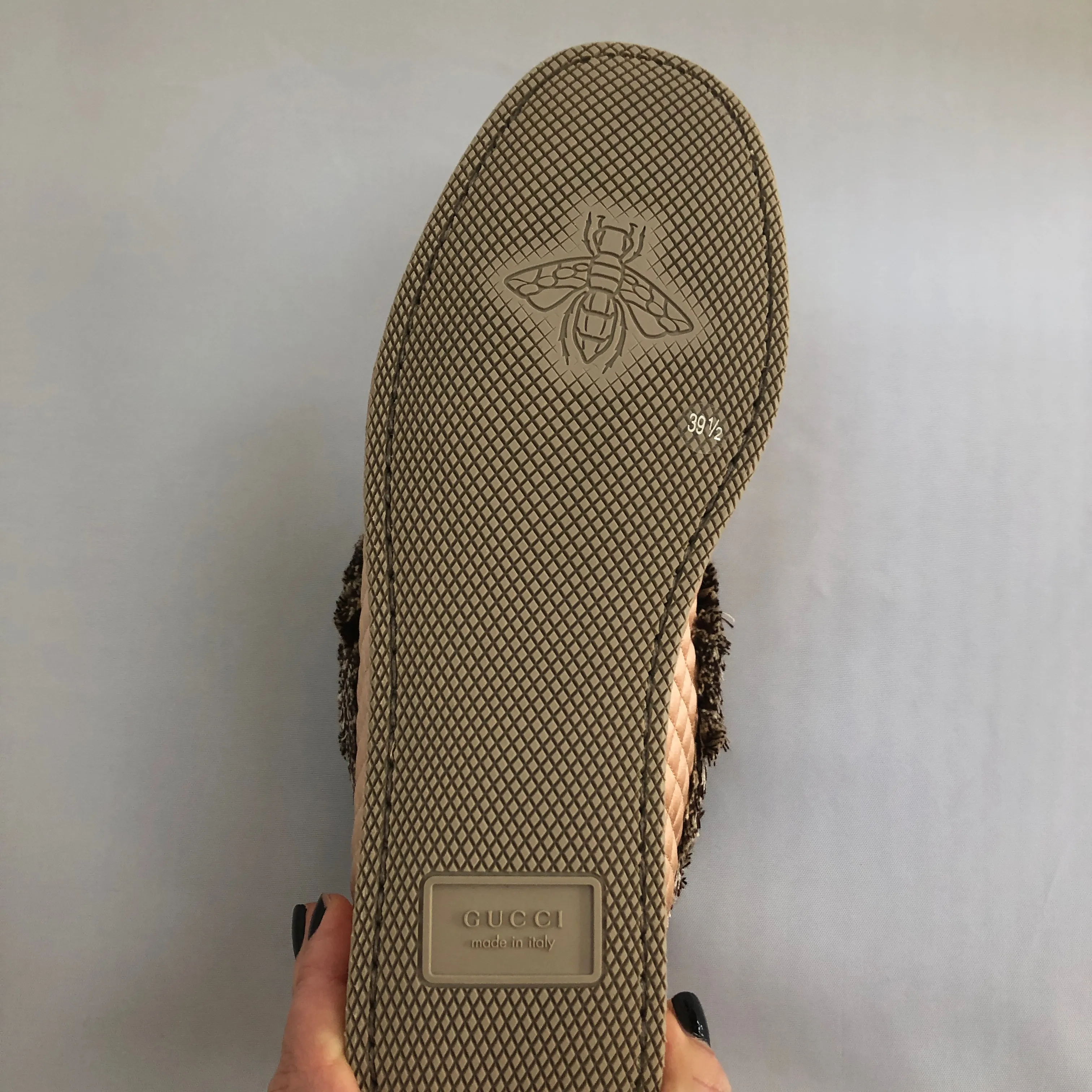 Gucci Quilted Silk Loafer in Apricot